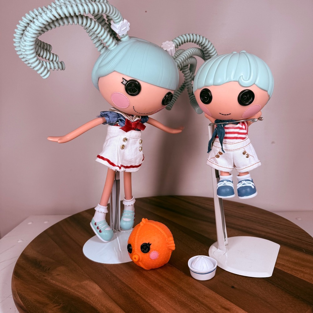 Lalaloopsy 2010 Marina Anchor Silly Hair Doll and 2011 Matey Anchor Littles Set
